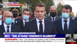 Emmanuel Macron: " Aujourd'hui, je veux passer un message de fermeté et d'unité"