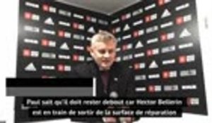 7e j. - Solskjaer : "Pogba sait que c'est un penalty facile à donner"