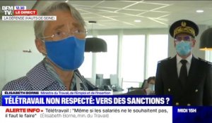 Élisabeth Borne à propos du télétravail: "Si certaines entreprises n'ont pas compris", il pourra y avoir "des sanctions"