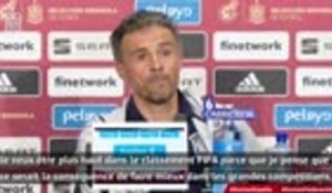 Espagne - Luis Enrique : "Etre plus haut dans le classement FIFA"