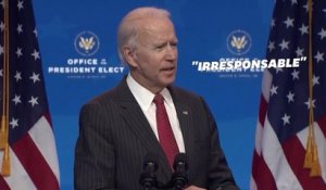 Biden dénonce l'"incroyable irresponsabilité" de Trump