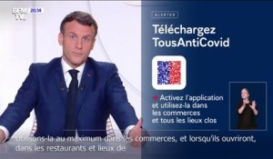Emmanuel Macron appelle à utiliser l'application TousAntiCovid "au maximum partout où nous nous rassemblons"