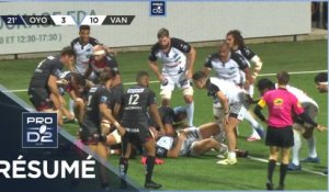 PRO D2 - Résumé Oyonnax Rugby-RC Vannes: 20-30 - J11 - Saison 2020/2021