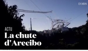 Le moment précis de l'effondrement du radiotélescope Arecibo à Porto Rico