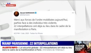 Loi sécurité globale: 22 interpellations ont déjà eu lieu dans le cadre de la manifestation à Paris