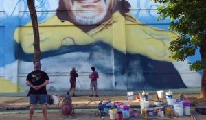 "San Diego del barrio La Boca", la fresque murale géante de Maradona