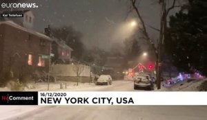 New York se réveille sous la neige