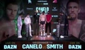 Super-moyens (WBA) - Canelo Alvarez et Callum Smith se toisent du regard à la pesée