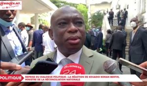 Reprise du dialogue politique - La réaction de Kouadio Konan Bertin, ministre de la réconciliation nationale