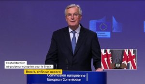 Accord post-Brexit : "Aujourd'hui est un jour de soulagement teinté de tristesse", réagit le négociateur de l'UE, Michel Barnier
