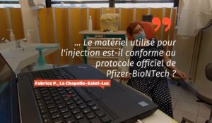 Le matériel utilisé pour l'injection est-il conforme au protocole officiel de Pfizer-BioNTech ?