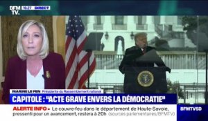 Marine Le Pen: "Objectivement, on ne peut pas dire que Donald Trump est exclusivement responsable des divisions qui ont eu lieu" aux États-Unis