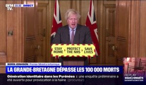 Boris Johnson: "Je suis désolé d'avoir à vous dire qu'aujourd'hui le nombre de décès dus au Covid-19 au Royaume-Uni a dépassé les 100.000"