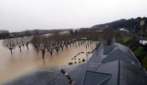 Crue de la Garonne : inondations à La Réole, en Gironde