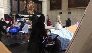 L'église du Béguinage de Bruxelles occupée par des sans-papiers