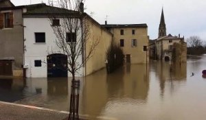 Crue de la Garonne à Langon le 3 février 2021