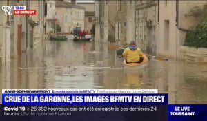 Inondations: la commune de Couthures-sur-Garonne complètement encerclée par les eaux