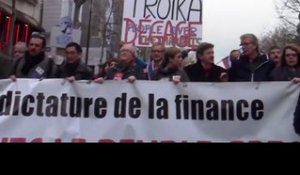 Manifestation de solidarité avec le peuple grec à Paris