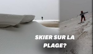Aux Pays-Bas, cette tempête de neige a transformé les dunes en pistes de ski