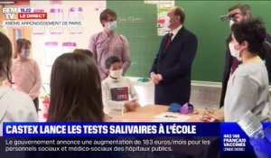 Jean Castex et Olivier Véran lancent les tests salivaires à l'école