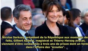 Nicolas Sarkozy condamné dans l'Affaire des -écoutes- - Carla Bruni dénonce une -injustice-