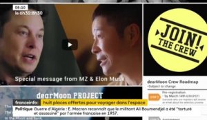 Un milliardaire japonais offre huit tickets à des personnes du monde entier pour l’accompagner dans un voyage de tourisme spatial autour de la Lune, prévu en 2023 avec SpaceX - VIDEO