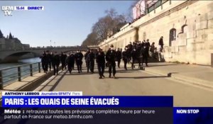 Paris: les forces de l'ordre évacuent les quais de Seine
