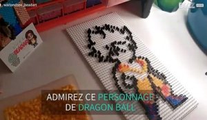 Elle crée des personnages de Dragon Ball en perles de hama
