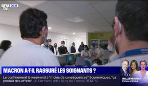 Emmanuel Macron a-t-il rassuré les soignants lors de sa visite à l'hôpital de Poissy ?