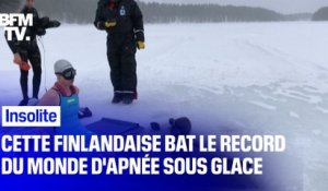 Cette finlandaise bat le record du monde d'apnée sous glace