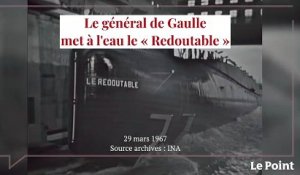 Le général de Gaulle met à l'eau le « Redoutable »