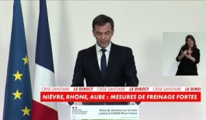 Olivier Véran annonce une amplification des mesures de protection dans l'Aube, le Rhône et la Nièvre