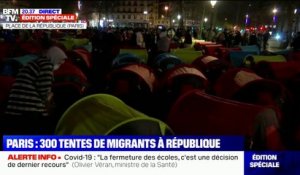 Paris: plus de 300 tentes de migrants installées place de la République