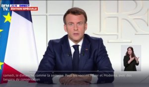 Emmanuel Macron sur la vaccination: "Je sais que beaucoup de nos aînés ont essayé de prendre rendez-vous, trop souvent sans succès et j'en suis désolé"