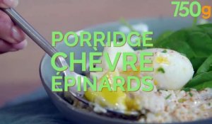 Porridge salé au fromage de chèvre et œuf mollet