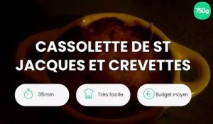 Cassolette de St Jacques et crevettes