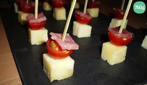 brochettes apéritifs de tomates et fromages