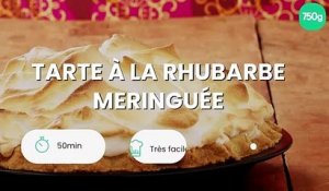 Tarte à la rhubarbe meringuée