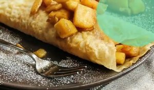 Crêpes aux pommes et caramel beurre salé