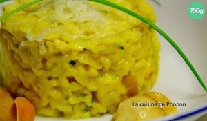 Risotto aux champignons parfumé au safran