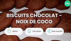 Biscuits chocolat - noix de coco