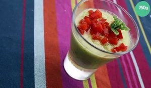 Gaspacho de courgettes et ses poivrons