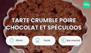 Tarte crumble poire chocolat et spéculoos