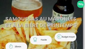 Samoussas au Maroilles et à la bière de printemps