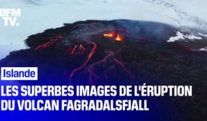 Les superbes images de l'éruption du volcan Fagradalsfjall en plein milieu de la neige en Islande