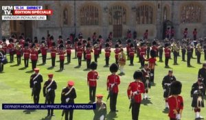 La fanfare des "Grenadiers guards" rend hommage en musique au prince Philip