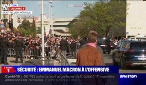 À Montpellier, des manifestants expriment leur mécontentement lors du départ d'Emmanuel Macron