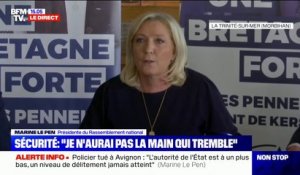 Marine Le Pen affirme que, contrairement au parti Les Républicains, "il n'y en a pas un qui vote Emmanuel Macron" au Rassemblement national