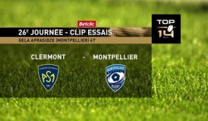 TOP 14 - Essai de Gela APRASIDZE (ASM) - ASM Clermont - Montpellier Hérault Rugby - J26 - Saison 2021:2022