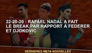 22-20-20 : Rafael Nadal casse Federer et Djokovic